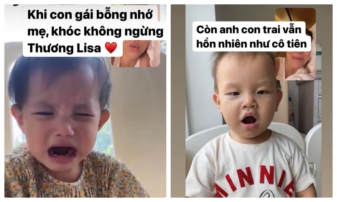 Biểu cảm đối lập nhưng 'rụng tim' của cặp song sinh nhà Hà Hồ: Con gái khóc như mưa, con trai cười như được mùa